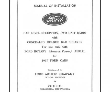 Radio Installation Handbook - 8 Pages - Ford