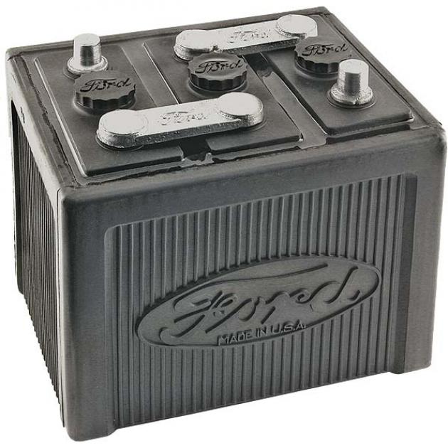 Battery - Ford Script - 6 Volt - 9-1/4 Long X 7-3/8 Wide X 9 High