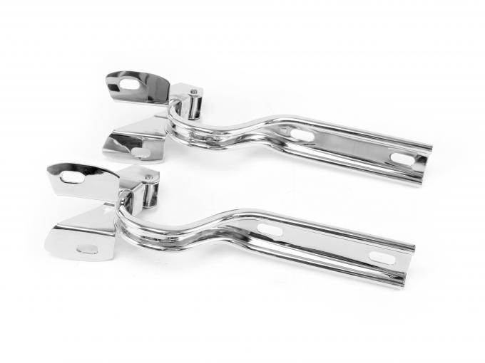 Drake Muscle 1979-1993 Ford Mustang 79-93 Hood Hinges (Stainless, Pair) D9ZZ-16796-S