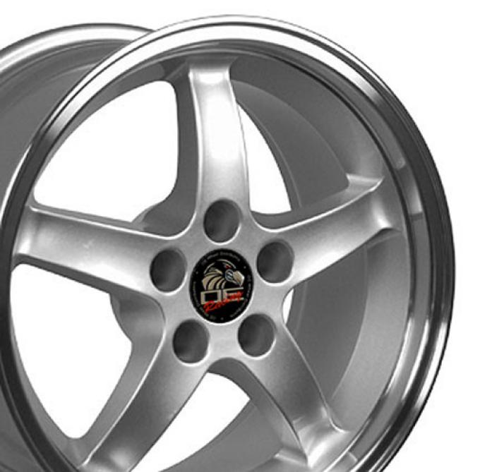 OE Replica Wheels FR04B - 17" Replica Wheel FR04 Fits Ford Mustang Cobra Rim 17x9 Silver Wheel FR04B-D17090-5450-24SM