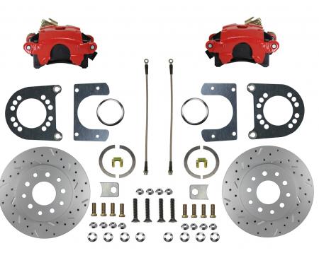 Leed Brakes Rear Disc Brake Kit with Drilled Rotors and Red Powder Coated Calipers RRC0001X