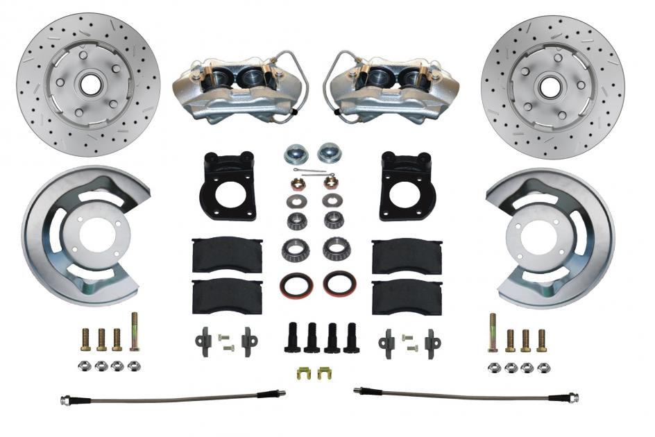 Leed Brakes Spindle Kit with Drilled Rotors and Zinc Plated Calipers  FC0001SMX | Blue Oval Classics