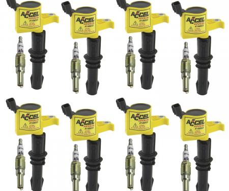 Accel Ignition Upgrade Kit- 2004-2008 Ford 4.6L/5.4L/6.8L 3-Valve Egines, Yellow, 8-Pack 811433