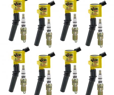 Accel Ignition Upgrade Kit- 1998-2008 Ford 4.6L/5.4L/6.8L 2-Valve Egines, Yellow, 8-Pack 811432