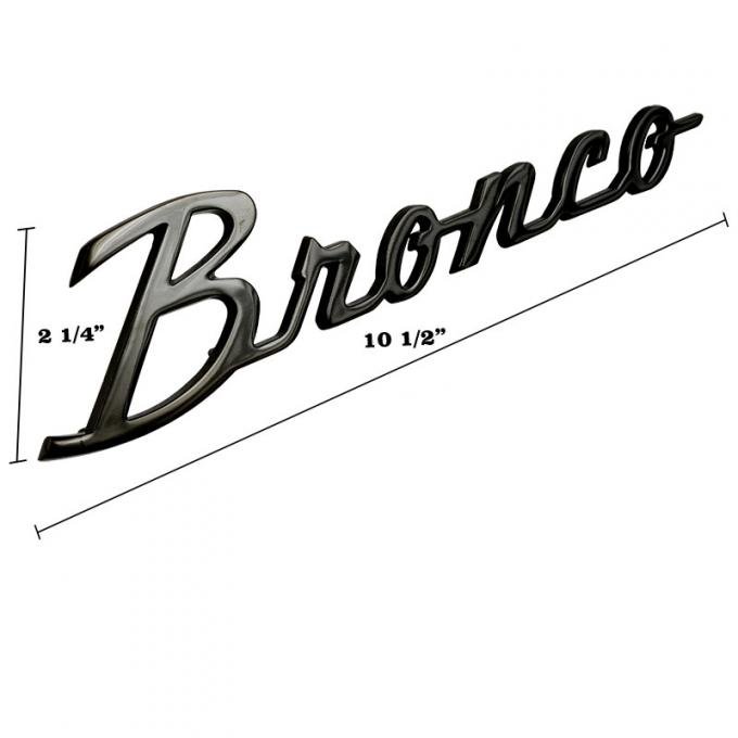 Dennis Carpenter Fender Emblem - Black Chrome - "Bronco" - 1966-77 Ford Bronco, 2021-23 Ford Bronco C6TZ-16098-BCH