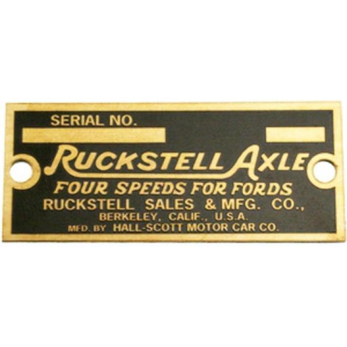 Ruckstell Axle Data Plate T-2500-RP