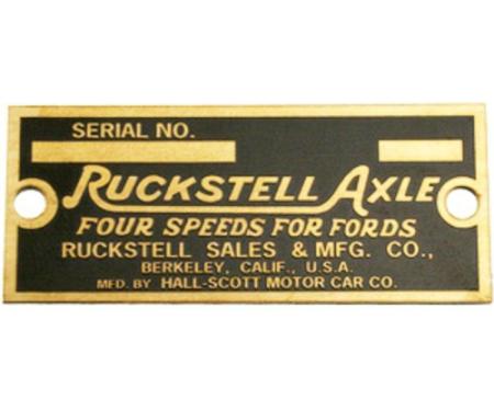 Ruckstell Axle Data Plate T-2500-RP