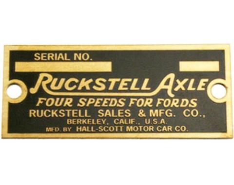 Ruckstell Axle Data Plate T-2500-RP