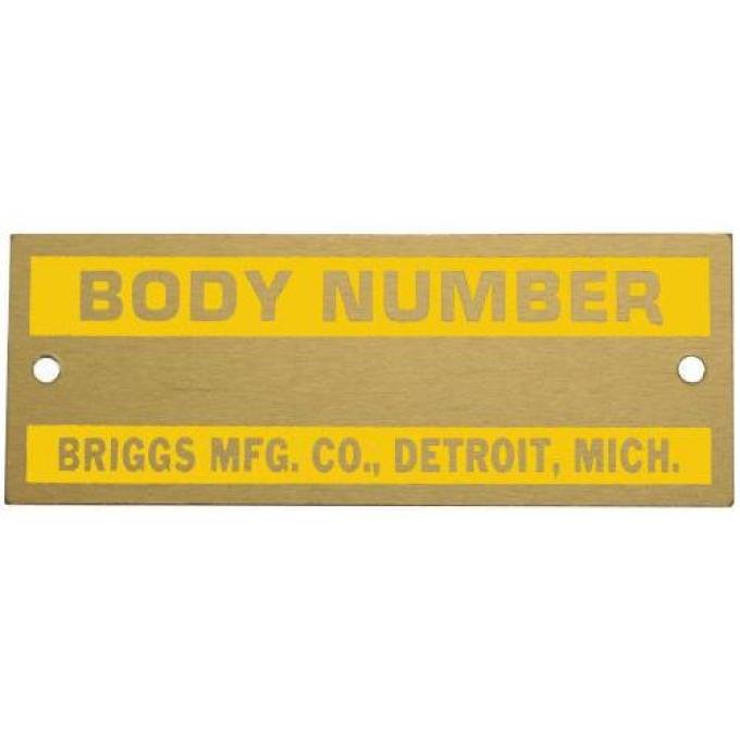 Briggs Body Number Plate A-18651