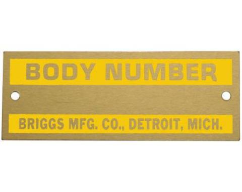 Briggs Body Number Plate A-18651