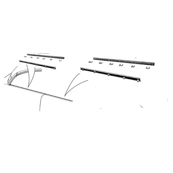 Dennis Carpenter Door & Quarter Window Glass Anti-Rattler Kit - Convertible - Galaxie except  XL - 1963 Ford Car   C3AZ-7620934-K