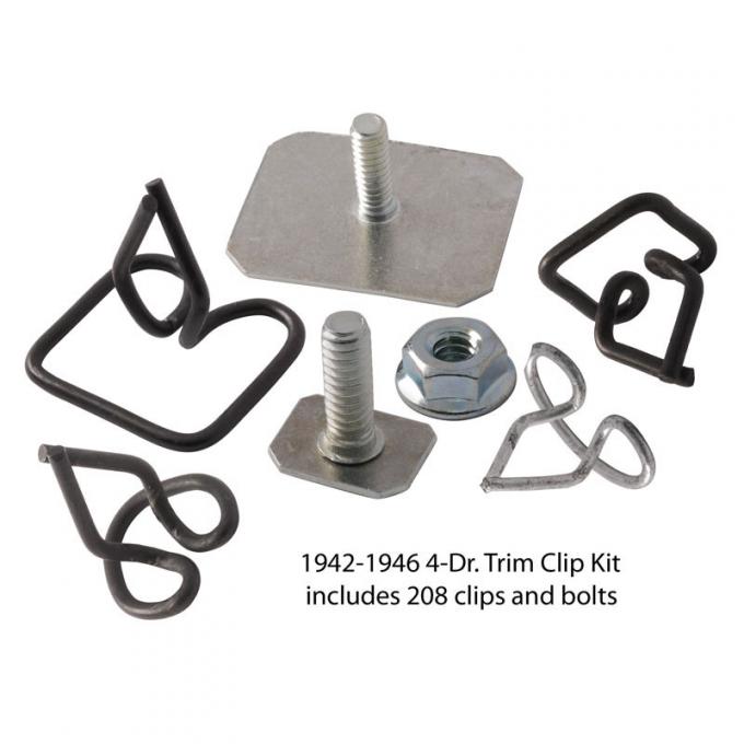 Dennis Carpenter Body Trim Clip Kit - 4 Door Car - 1942-46 Ford Car   21A-20000-C