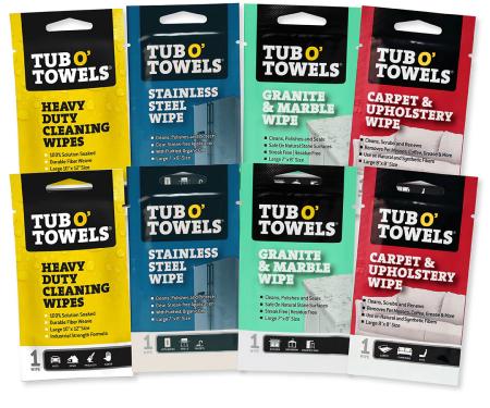 Tub O' Towels 8-Piece Single Pack Sample Pack