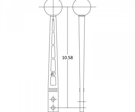 Hurst Billet/Plus Shifter Stick, Black/Machined 5389022