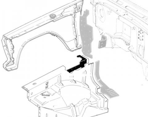 Dennis Carpenter Fender Apron Seal - 1974-76 Ford Truck     D3TZ-16B127-A