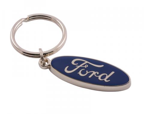 Dennis Carpenter Key Chain - Blue Ford Script - Universal - Metal KC-1