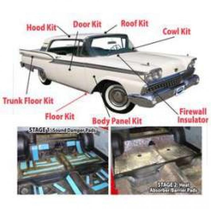 Acoustishield Kit, Sedan, Fairlane, 1957-1958