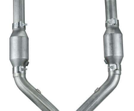 Pypes Mustang Exhaust X-Pipe Kit Intermediate Pipe For 88-04 Mustang V6 2.5 in w/Cats Hardware Incl Natural 304 Stainless Steel Exhaust XFM39E