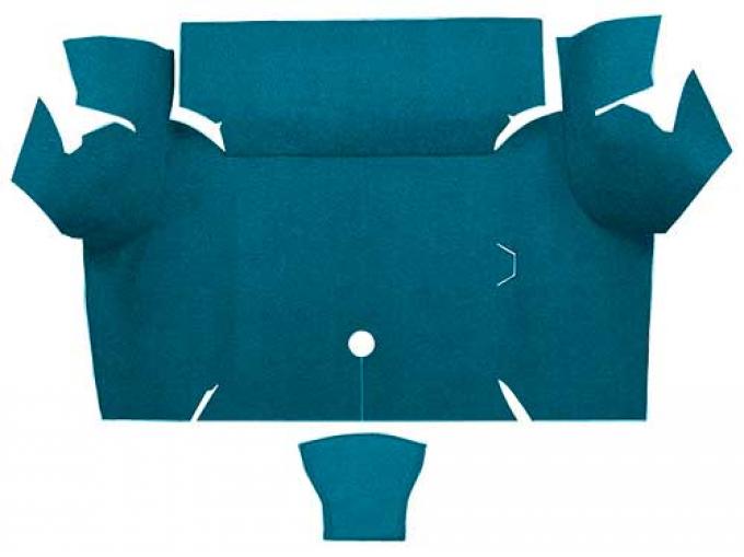 OER 1967-68 Mustang Coupe Nylon Loop Carpet Trunk Mat - Aqua A4077A06