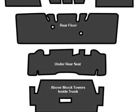 OER 1964-73 Mustang Fastback Sound Deadener 7 Piece EVA A4125A00