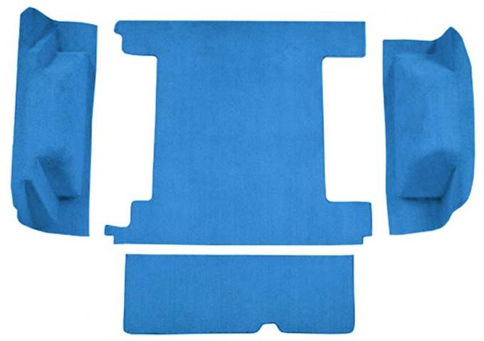 OER 1966-73 Ford Bronco w/ 2 Gas Tanks & Tailgate Lock Cargo Area - Loop Carpet Kit - Ford Blue F9311062