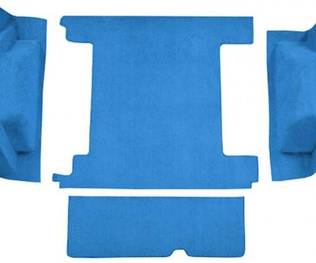 OER 1966-73 Ford Bronco w/ 2 Gas Tanks & Tailgate Lock Cargo Area - Loop Carpet Kit - Ford Blue F9311062