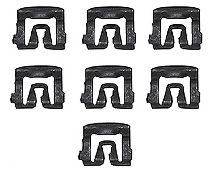 OER 1967-68 Mustang Coupe 7 Piece Rear Window Lower Molding Push-On Clip Set HK853