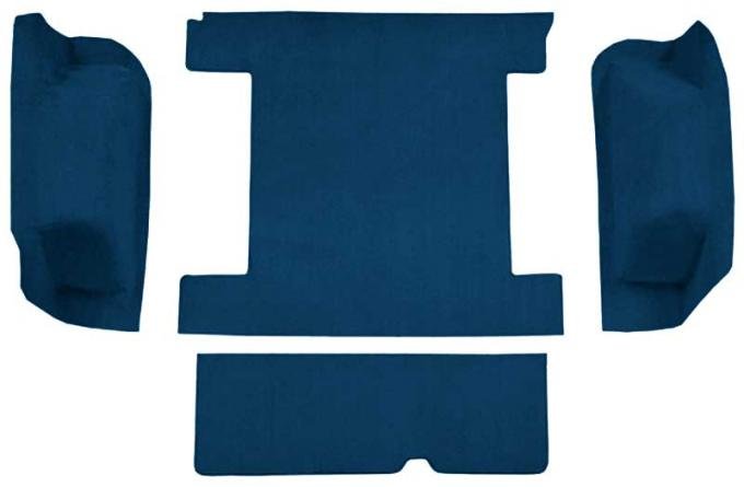 OER 1977 Ford Bronco w/ Tailgate Lock - Cargo Area - Molded Cutpile Carpet Kit - Blue F9312208