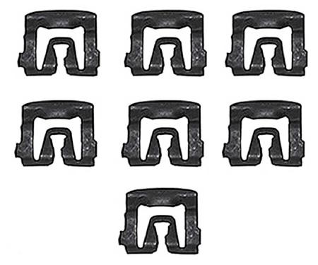 OER 1967-68 Mustang Coupe 7 Piece Rear Window Lower Molding Push-On Clip Set HK853